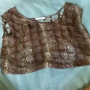 Brown crop top with semi open back